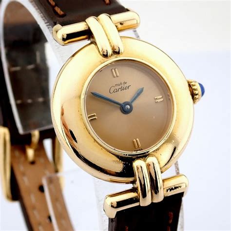 montre must colisee cartier femme|Cartier Vermeil 590002 .